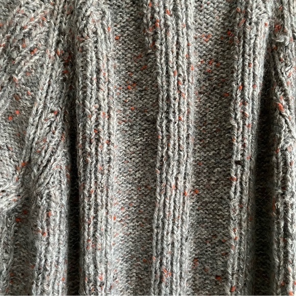 HAND KNIT Wool Long Button Front Cardigan Sweater Coat XL - Picture 8 of 9